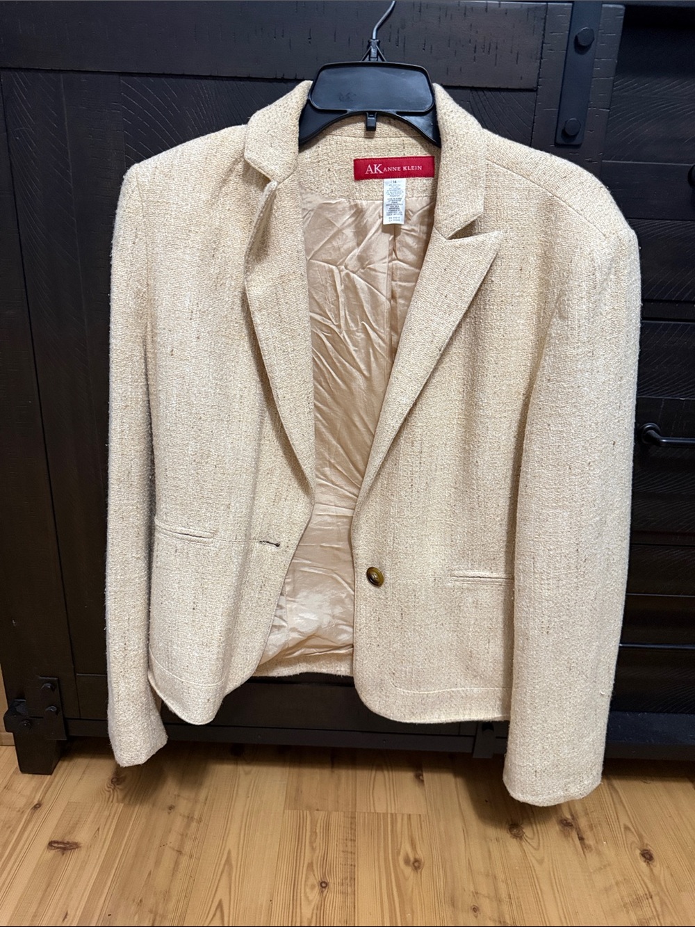 Anne Klein Beige Tweed Women's Blazer
